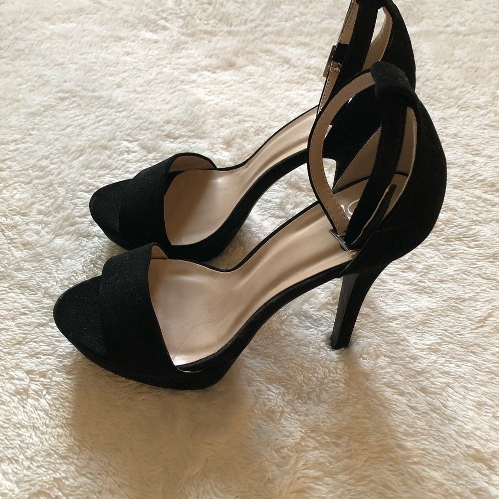 Black ankle strap heels